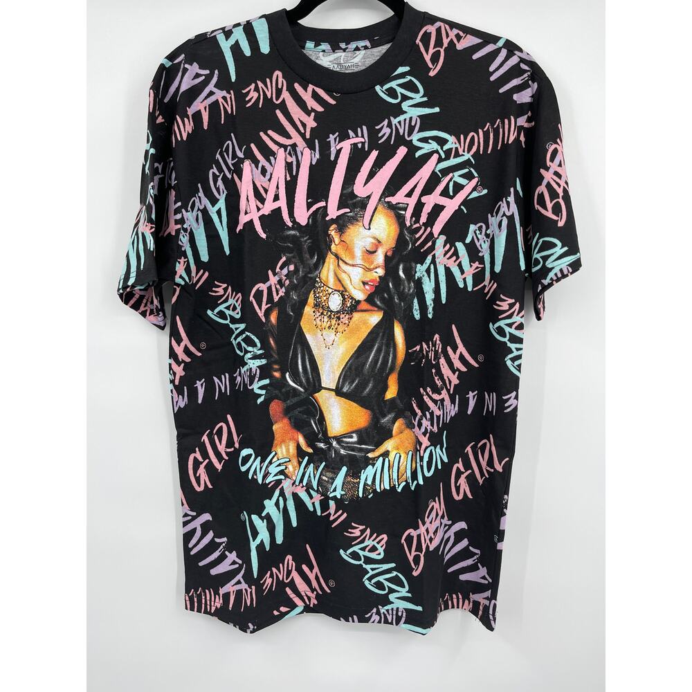 Aaliyah One In A Million Black Large Graphic TShirt Short Sleeve NEW Unisex